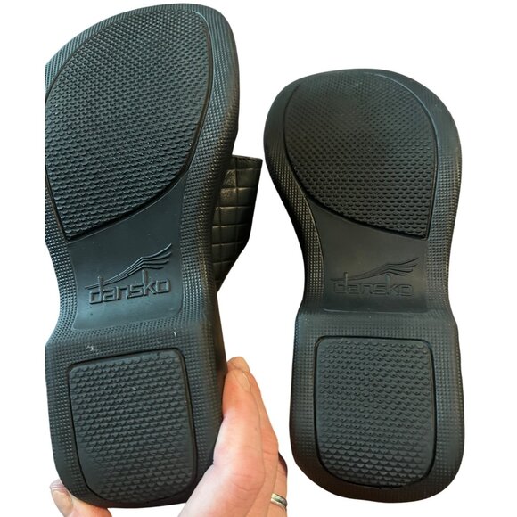 DANSKO Quilted Double Strap Leather Slip On Comfort Slide Wedge Sandal 8.5-9 - Picture 9 of 9